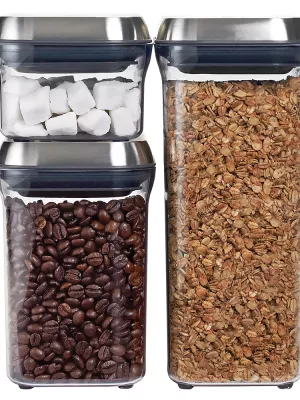 Boîte Pop Steel 1 L couvercle inox Oxo