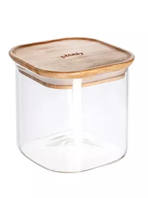 Lot de 2 Boîtes à épices Verre et Bambou Pebbly