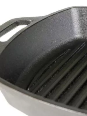 Poêle Grill Carrée en Fonte Naturelle Lodge