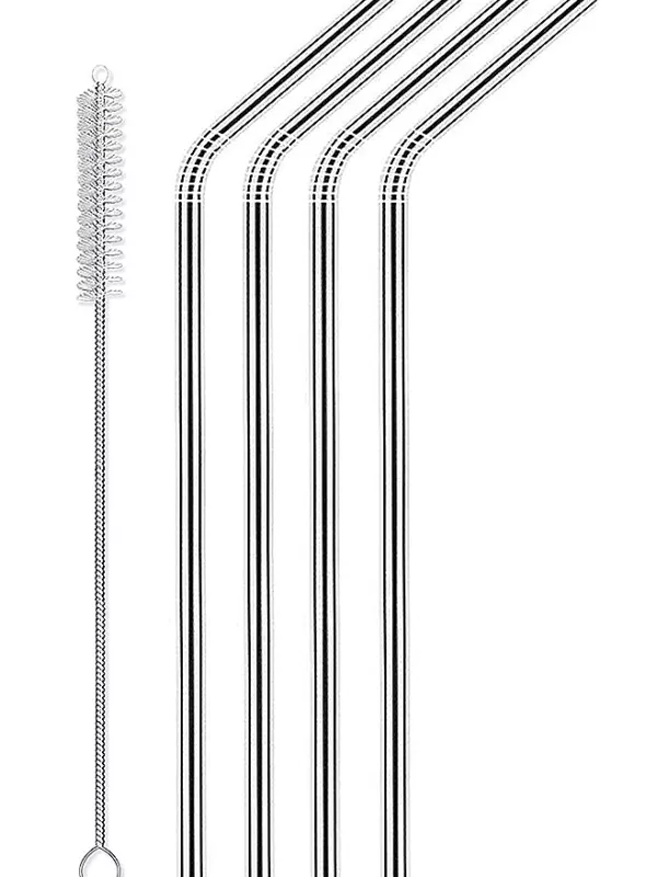 Produit 4 Pailles Coudées Inox + Goupillon Westmark Image