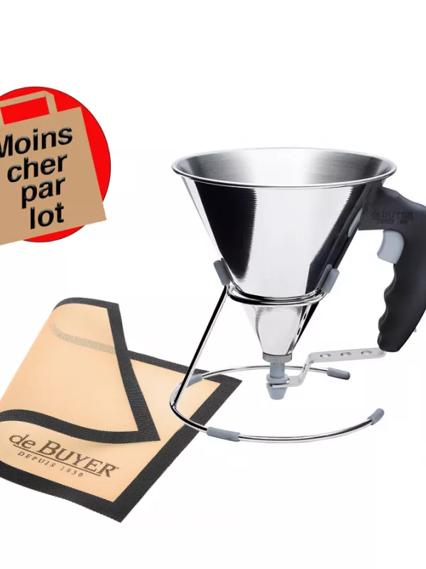 Produit Lot entonnoir à piston Kwik + toile pâtissière De Buyer Image