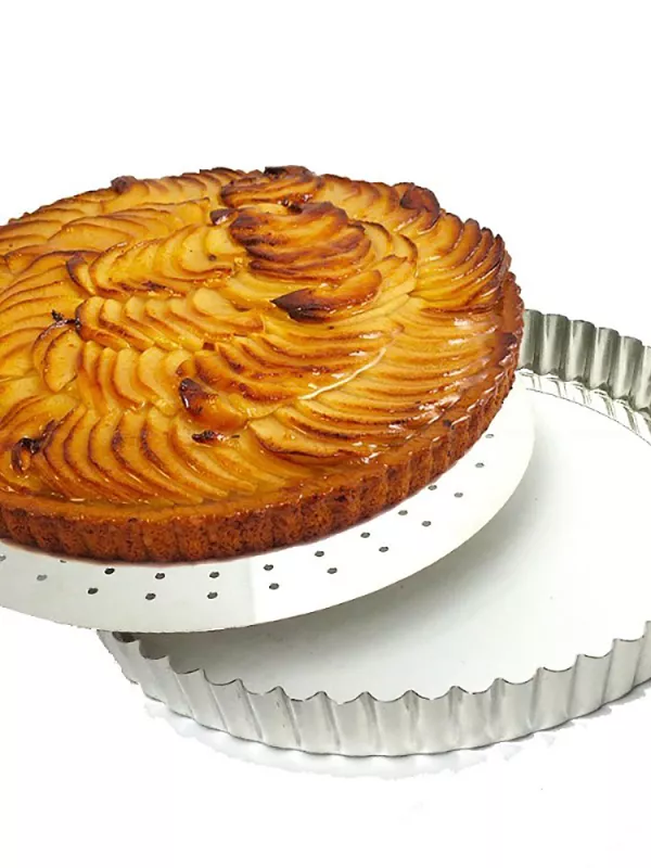 Produit Tourtière Cannelée Perforée Fer Blanc Fond Amovible Gobel Image