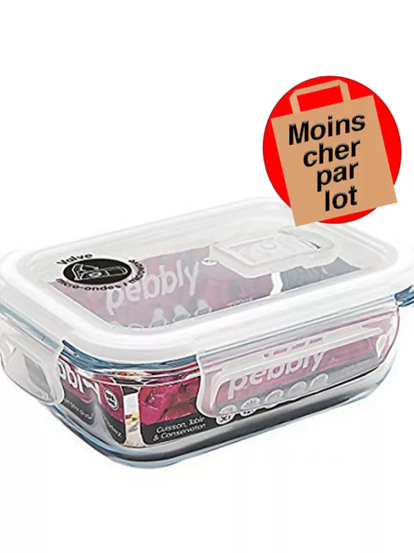 Produit Boîte Hermétique Rectangulaire en Verre Pebbly Image