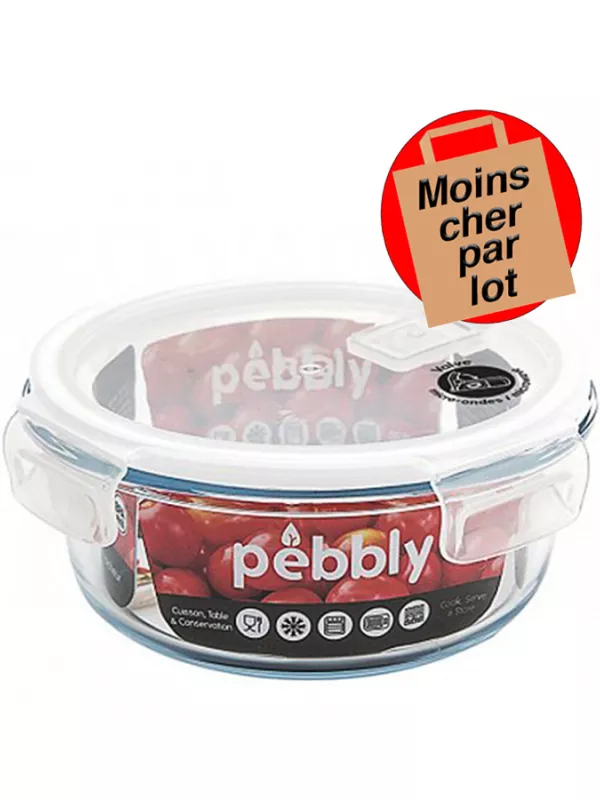 Produit Boîte Hermétique Ronde en Verre Pebbly Image