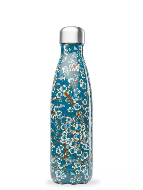 Produit Bouteille isotherme Qwetch Flowers Bleue Image