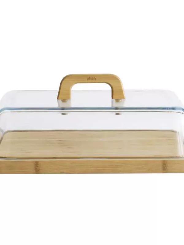 Produit Plateau à Fromage en Verre & Bambou Pebbly Image