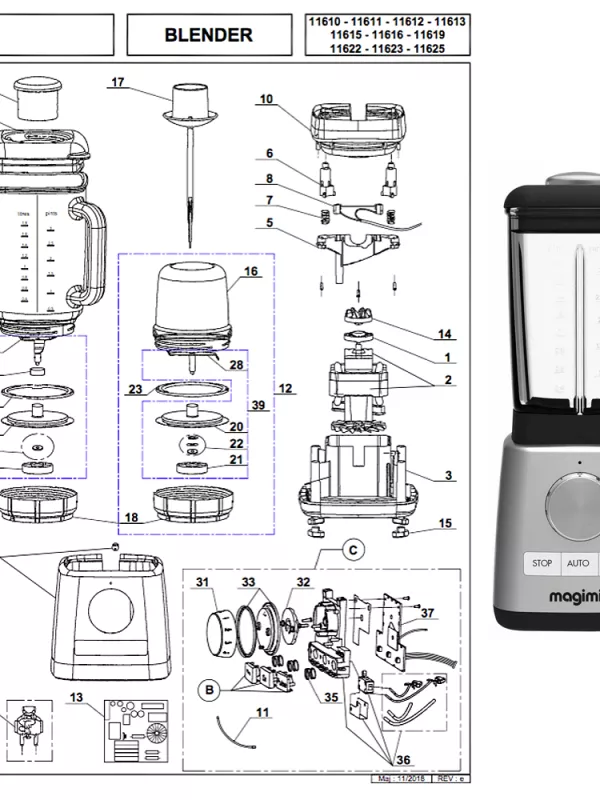 Produit Pièces détachées Blender Magimix Image