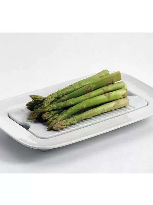 Produit Plat à Asperges en Porcelaine Blanche Image