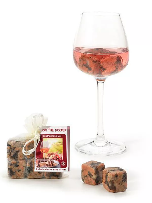 Produit Lot de 6 Glaçons Granit rose Pierre à Vin On The Rocks Image