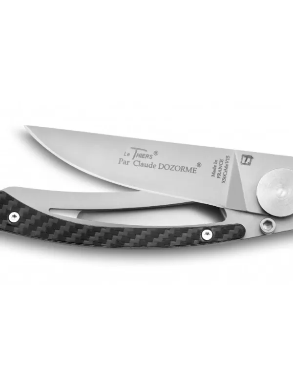 Produit Couteau de poche Liner Lock Le Thiers Manche Carbone Claude Dozorme Image