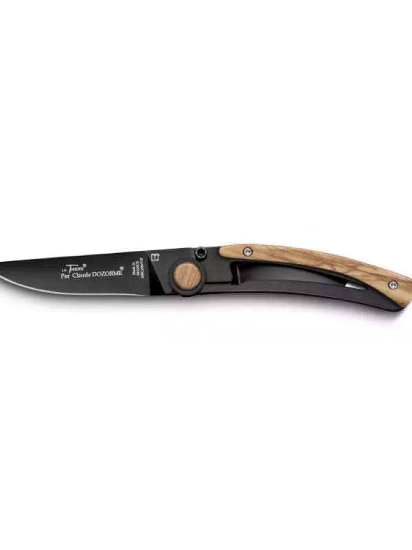 Produit Couteau de poche Manche Olivier lame noire Liner Lock Le Thiers Claude Dozorme Image
